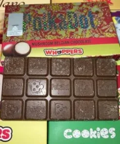 Polka dot Whoppers Mushroom Belgian Chocolate Bar